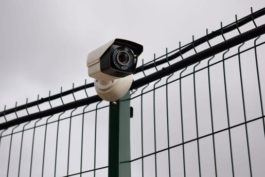 Kamera auf Zaun zur Sicherheitsüberwachung